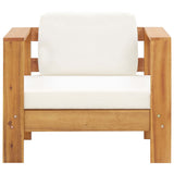 NNEVL 4 Piece Garden Lounge Set with Cushions Cream Solid Acacia Wood