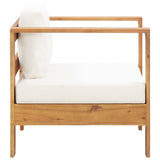 NNEVL 4 Piece Garden Lounge Set with Cushions Cream Solid Acacia Wood