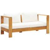 NNEVL 4 Piece Garden Lounge Set with Cushions Cream Solid Acacia Wood