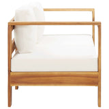NNEVL 4 Piece Garden Lounge Set with Cushions Cream Solid Acacia Wood