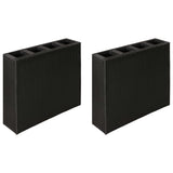 NNEVL Garden Raised Bed with 4 Pots 2 pcs Poly Rattan Black