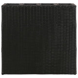 NNEVL Garden Raised Bed with 4 Pots 2 pcs Poly Rattan Black
