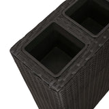 NNEVL Garden Raised Bed with 4 Pots 2 pcs Poly Rattan Black