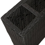 NNEVL Garden Raised Bed with 4 Pots 2 pcs Poly Rattan Black