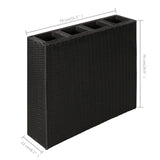 NNEVL Garden Raised Bed with 4 Pots 2 pcs Poly Rattan Black
