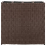 NNEVL Garden Raised Bed with 4 Pots 2 pcs Poly Rattan Brown