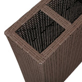 NNEVL Garden Raised Bed with 4 Pots 2 pcs Poly Rattan Brown