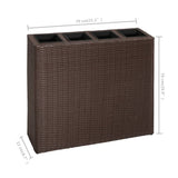 NNEVL Garden Raised Bed with 4 Pots 2 pcs Poly Rattan Brown