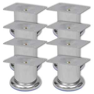 NNEVL Round Sofa Legs 8 pcs Chrome 60 mm