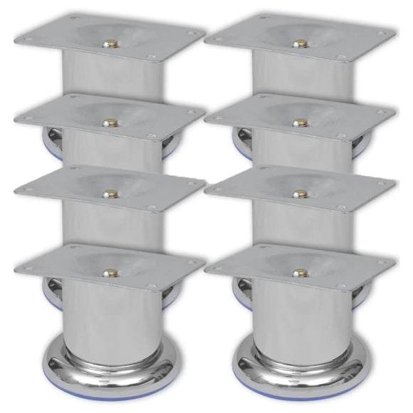 NNEVL Round Sofa Legs 8 pcs Chrome 60 mm