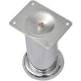 NNEVL Round Sofa Legs 8 pcs Chrome 120 mm