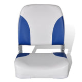 NNEVL Boat Seats 2 pcs Foldable Backrest With Blue-white Pillow 41x36x48 cm