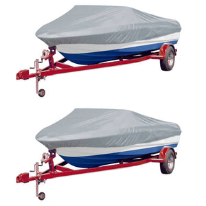 NNEVL Boat Covers 2 pcs Grey Length 427-488 cm Width 229 cm