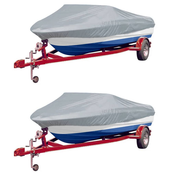 NNEVL Boat Covers 2 pcs Grey Length 488-564 cm Width 239 cm