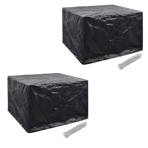 NNEVL Garden Furniture Covers 2 pcs 4 Person Poly Rattan Set 8 Eyelets 113x113cm