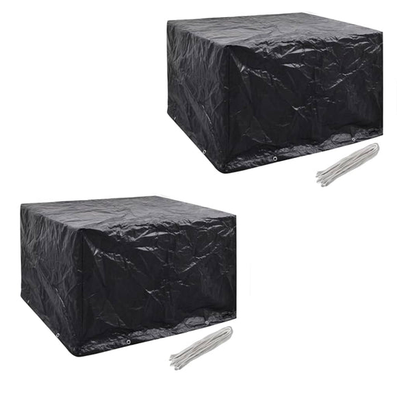 NNEVL Garden Furniture Covers 2 pcs 4 Person Poly Rattan Set 8 Eyelets 113x113cm