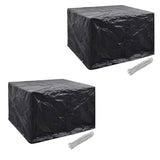 NNEVL Garden Furniture Covers 2 pcs 4 Person Poly Rattan Set 8 Eyelets 113x113cm