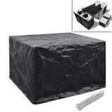 NNEVL Garden Furniture Covers 2 pcs 4 Person Poly Rattan Set 8 Eyelets 113x113cm