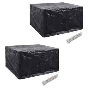 NNEVL Garden Furniture Covers 2 pcs 6 Person Poly Rattan Set 8 Eyelets 172x113cm