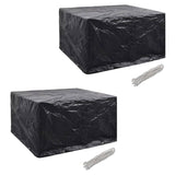 NNEVL Garden Furniture Covers 2 pcs 6 Person Poly Rattan Set 8 Eyelets 172x113cm