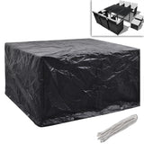 NNEVL Garden Furniture Covers 2 pcs 6 Person Poly Rattan Set 8 Eyelets 172x113cm