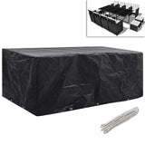 NNEVL Garden Furniture Covers 2 pcs 8 Person Poly Rattan Set 10 Eyelets 229x113cm