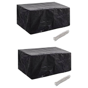 NNEVL Garden Furniture Covers 2 pcs 4 Person Poly Rattan Set 8 Eyelets 180x140cm
