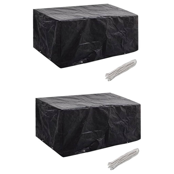 NNEVL Garden Furniture Covers 2 pcs 4 Person Poly Rattan Set 8 Eyelets 180x140cm