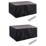 NNEVL Garden Furniture Covers 2 pcs 4 Person Poly Rattan Set 8 Eyelets 180x140cm
