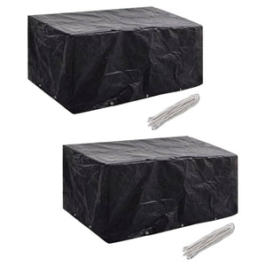 NNEVL Garden Furniture Covers 2 pcs 6 Person Poly Rattan Set 10 Eyelets 240x140cm