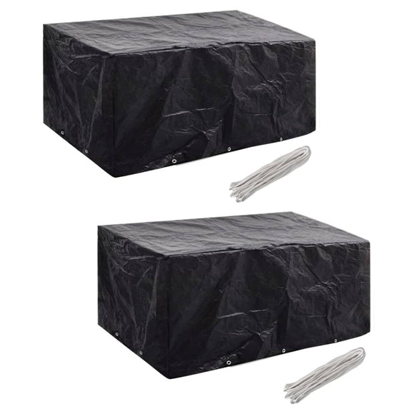 NNEVL Garden Furniture Covers 2 pcs 6 Person Poly Rattan Set 10 Eyelets 240x140cm
