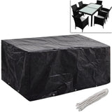 NNEVL Garden Furniture Covers 2 pcs 6 Person Poly Rattan Set 10 Eyelets 240x140cm