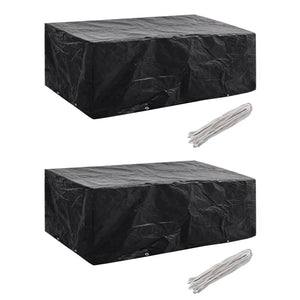 NNEVL Garden Furniture Covers 2 pcs 8 Eyelets 200x160x70 cm