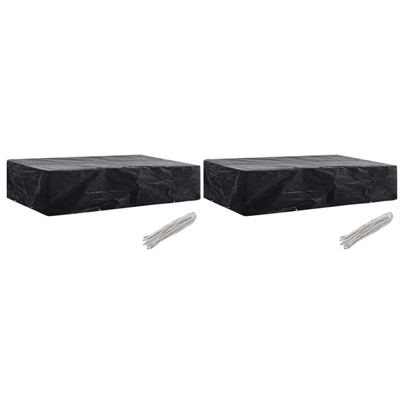 NNEVL Garden Sunlounger Cover 2 pcs 8 Eyelets 218x77x55 cm