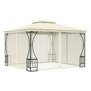 NNEVL Gazebo with Nets 300x300x265 cm Cream