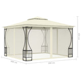 NNEVL Gazebo with Nets 300x300x265 cm Cream