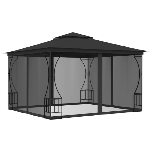 NNEVL Gazebo with Nets 300x300x265 cm Anthracite