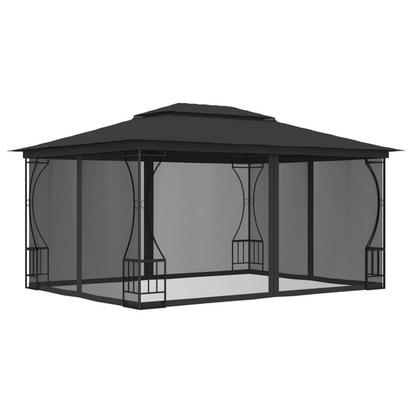 NNEVL Gazebo with Nets 300x400x265 cm Anthracite