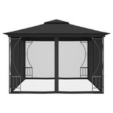 NNEVL Gazebo with Nets 300x400x265 cm Anthracite