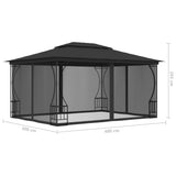 NNEVL Gazebo with Nets 300x400x265 cm Anthracite