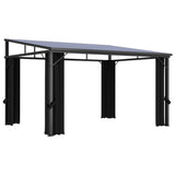 NNEVL Gazebo with Curtain 405x294x244 cm Anthracite