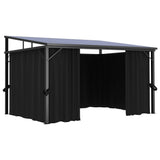 NNEVL Gazebo with Curtain 405x294x244 cm Anthracite