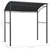 NNEVL BBQ Gazebo 215x150x220 cm Anthracite Steel