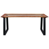 NNEVL Dining Table 180x90x75 cm Solid Acacia Wood and Glass