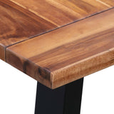 NNEVL Dining Table 180x90x75 cm Solid Acacia Wood and Glass
