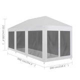 NNEVL Party Tent with 8 Mesh Sidewalls 9x3 m