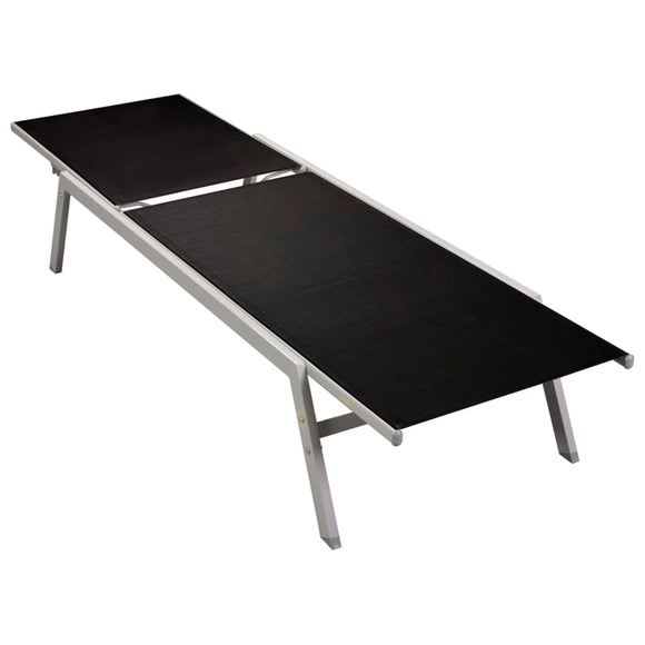 NNEVL Sun Lounger Steel and Textilene Black