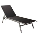 NNEVL Sun Lounger Steel and Textilene Black