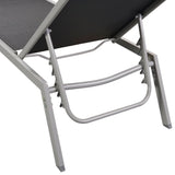 NNEVL Sun Lounger Steel and Textilene Black