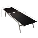NNEVL Sun Lounger Steel and Textilene Black